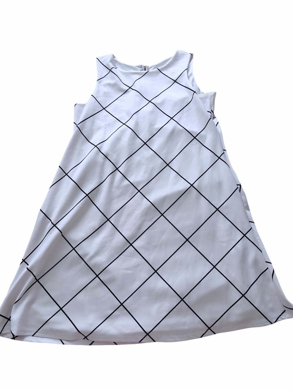 Tiana B Plus Size White Stretch Knit Shift Dress 18T Tall EUC